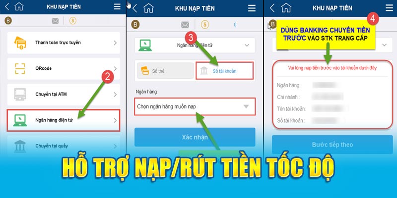 Hỗ trợ nạp/rút tiền nhanh chóng tại Kubet