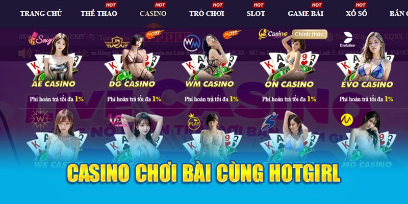 Trải nghiệm casino chơi bài với hotgirl tại Mu88